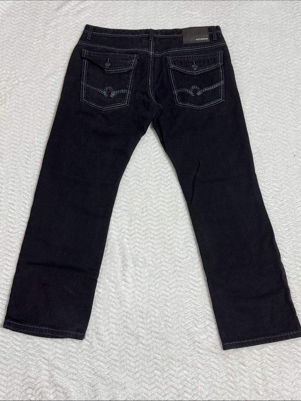 Vtg Rocawear Jeans Men’s 36x32 Black Denim Classic Fit Y2K Baggy Hip-Hop